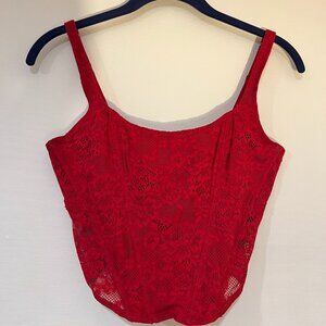 Red Lace Corset Top